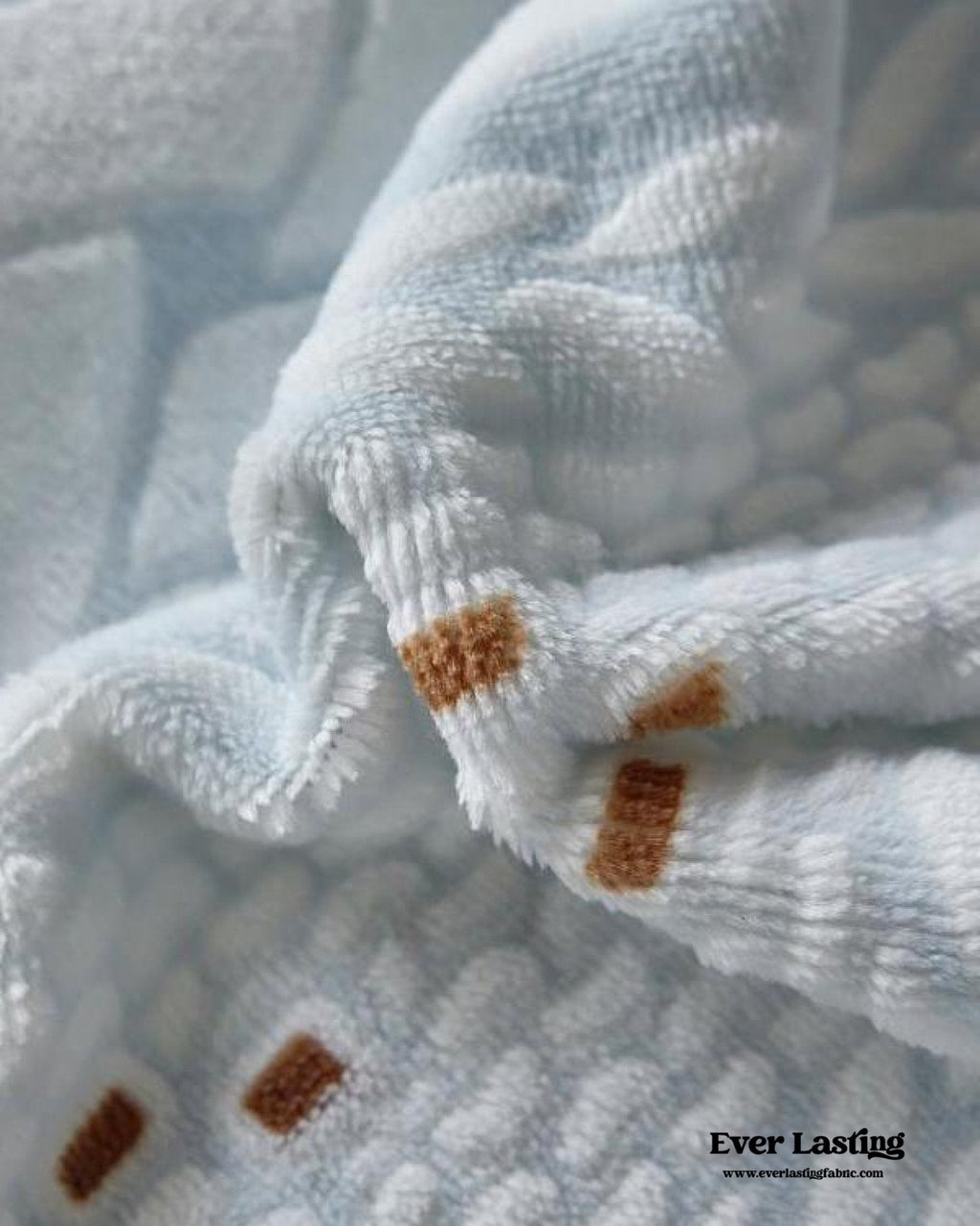 Cottage Braided Button Velvet Bedding Set / Cream