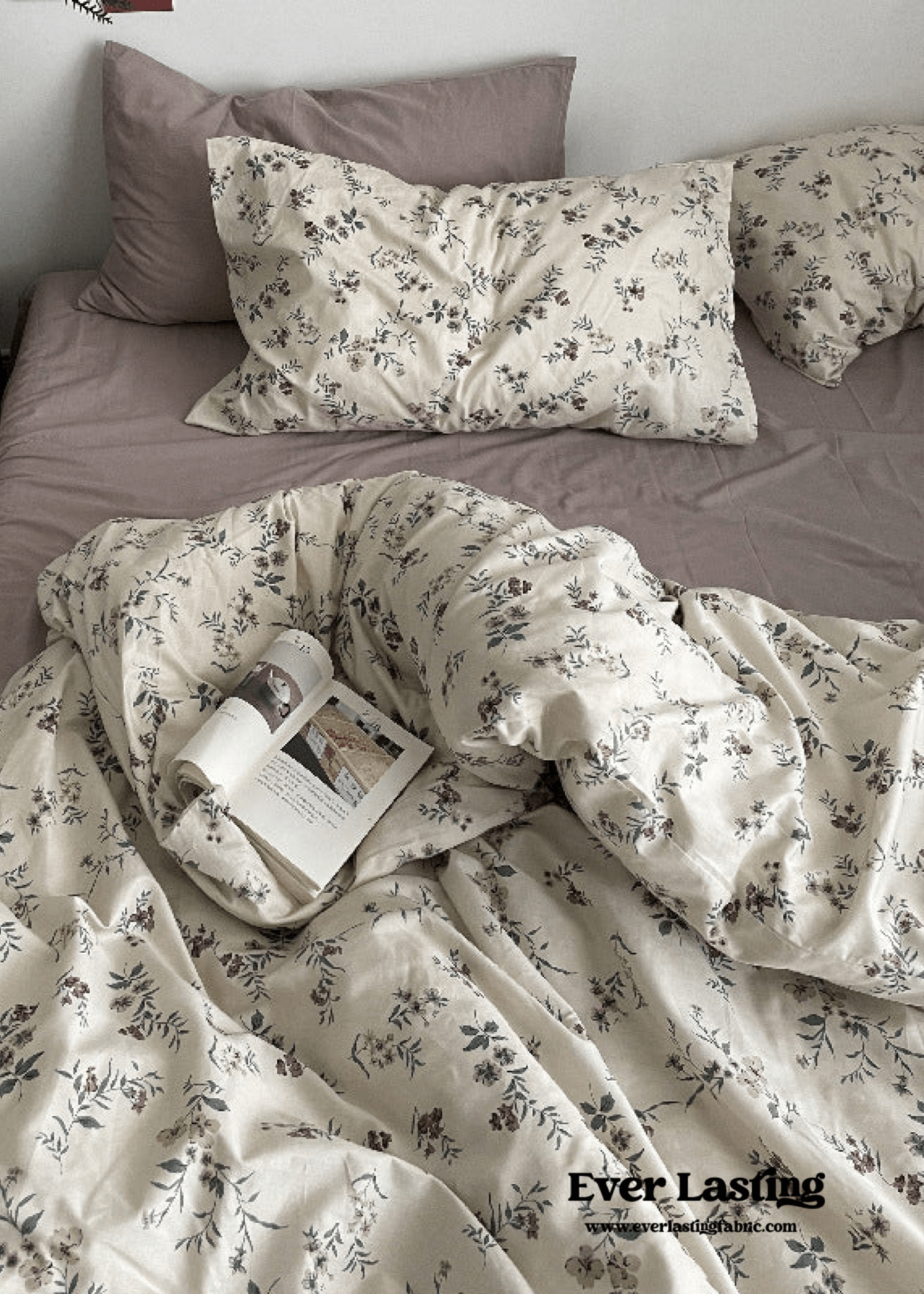 Cottage Floral Bedding Set / Lilac Purple