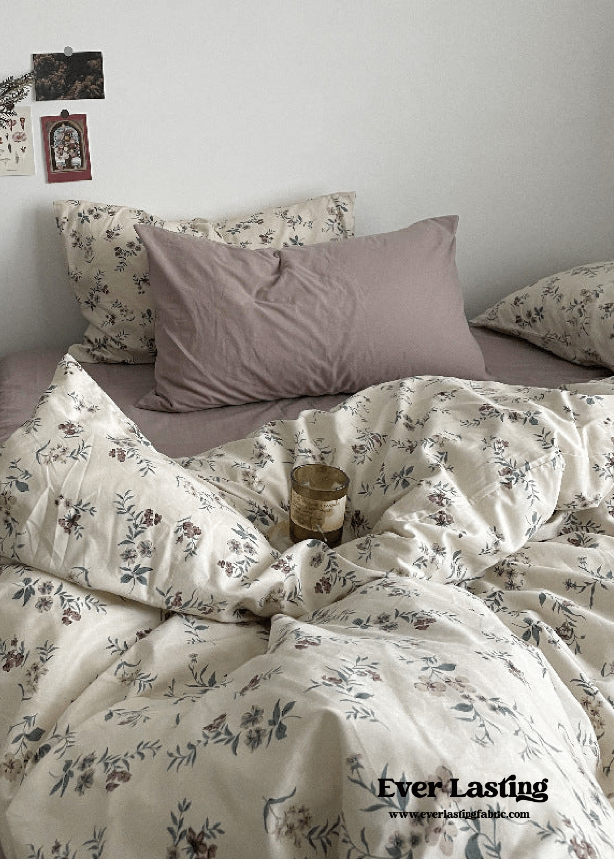 Cottage Floral Bedding Set / Orange Beige