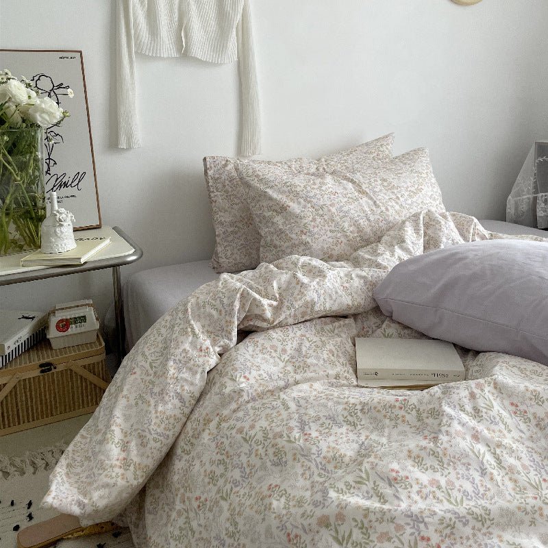 Cottage Floral Bedding Set / Orange Beige