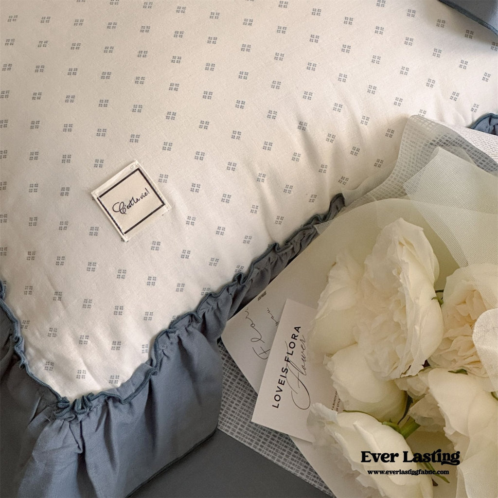 Cottage Inspired Ruffle Bedding Set / Brown