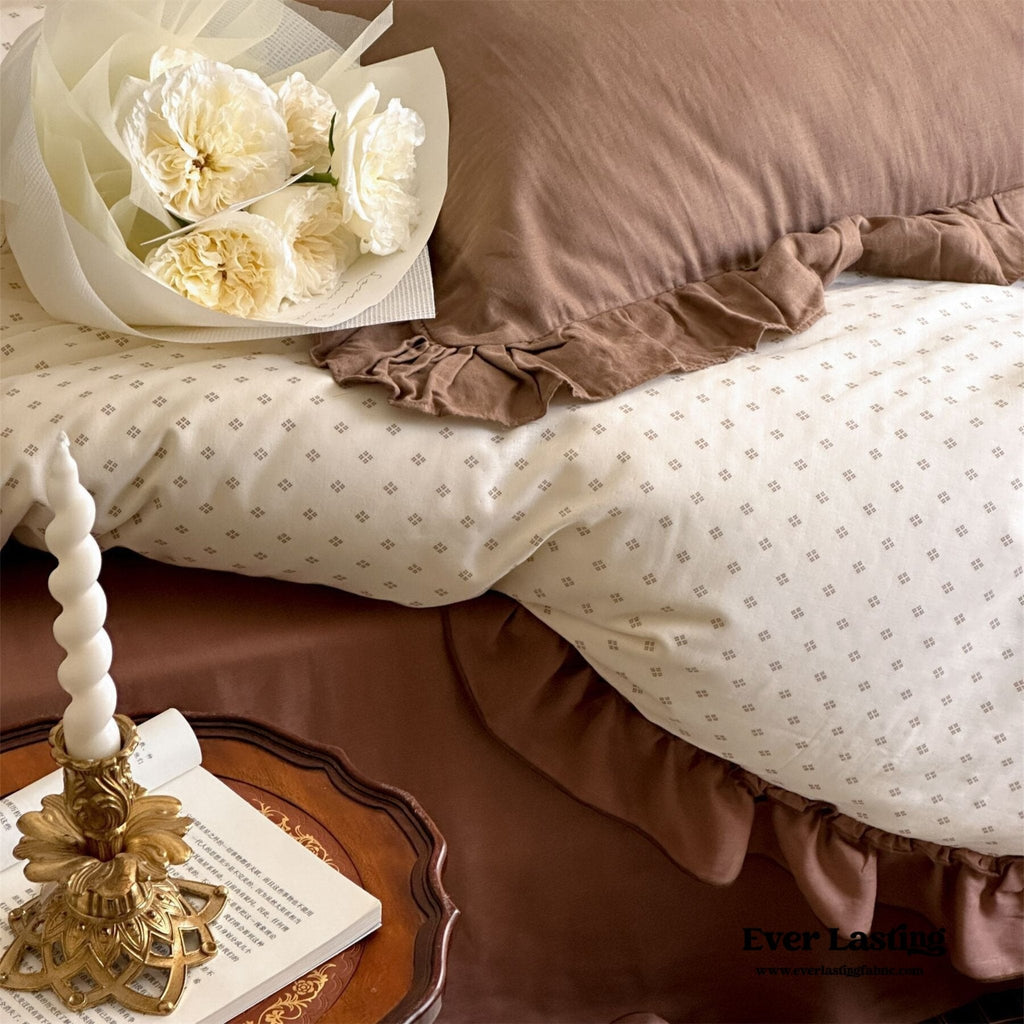 Cottage Inspired Ruffle Bedding Set / Soft Blue