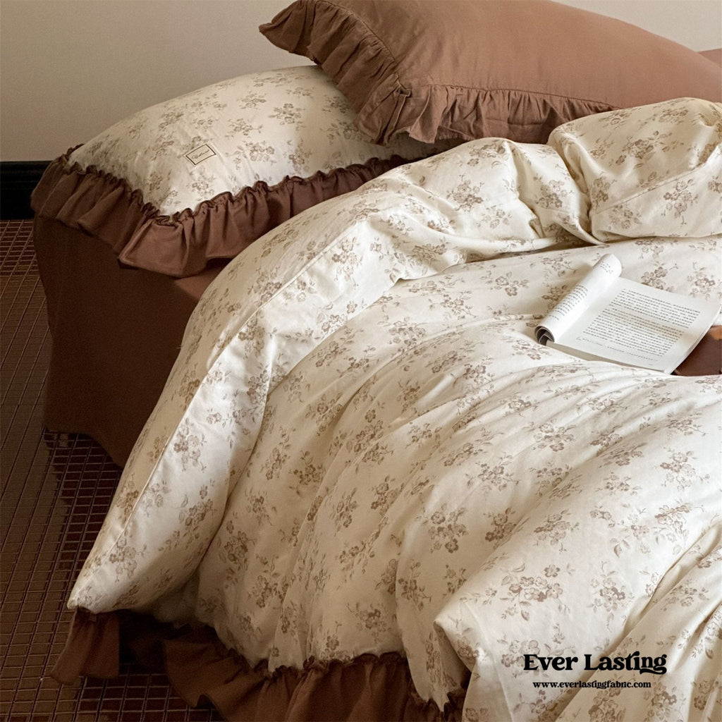 Cottage Inspired Ruffle Bedding Set / Soft Blue