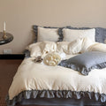 Cottage Inspired Ruffle Bedding Set / Soft Blue