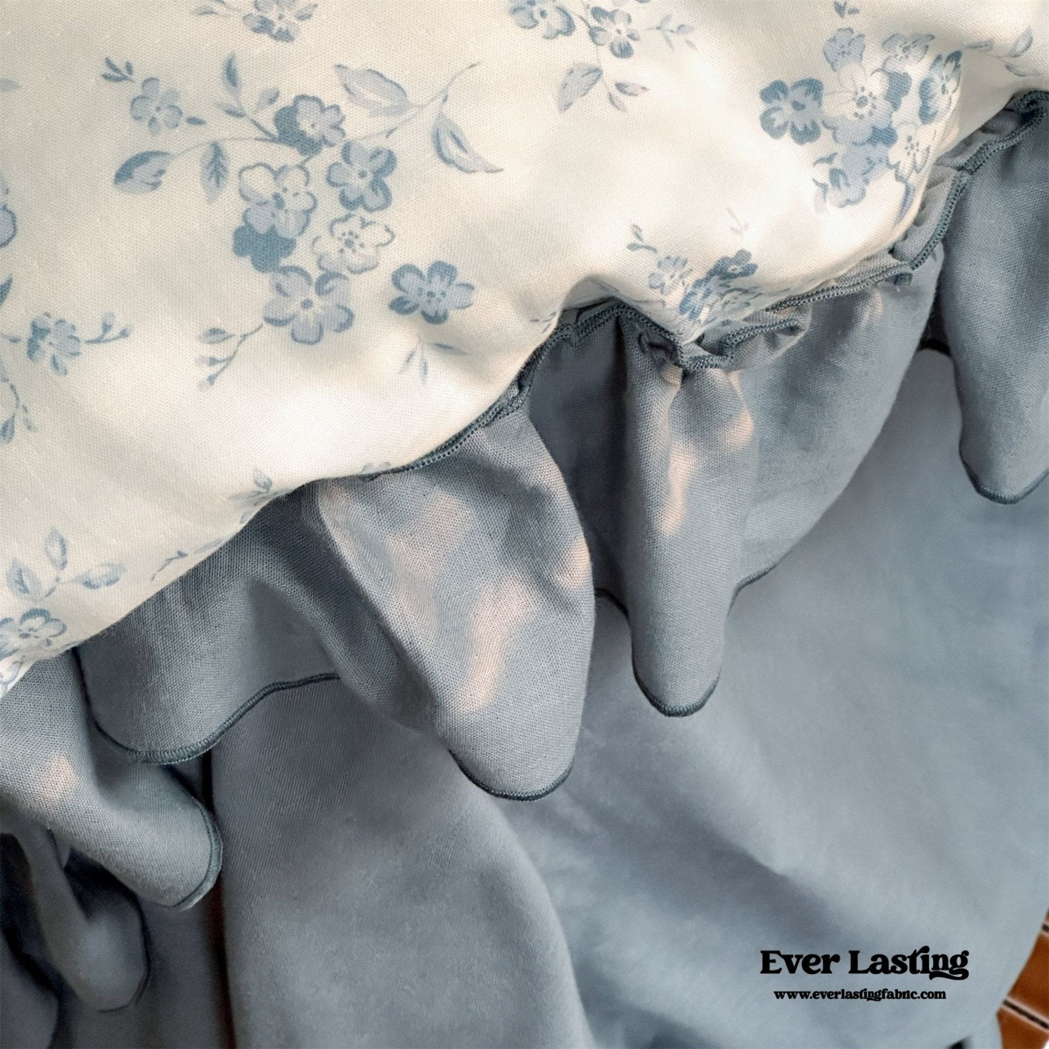 Cottage Inspired Ruffle Bedding Set / Soft Brown