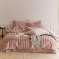 Cozy Earth Tone Milk Velvet Bedding Set / Pink