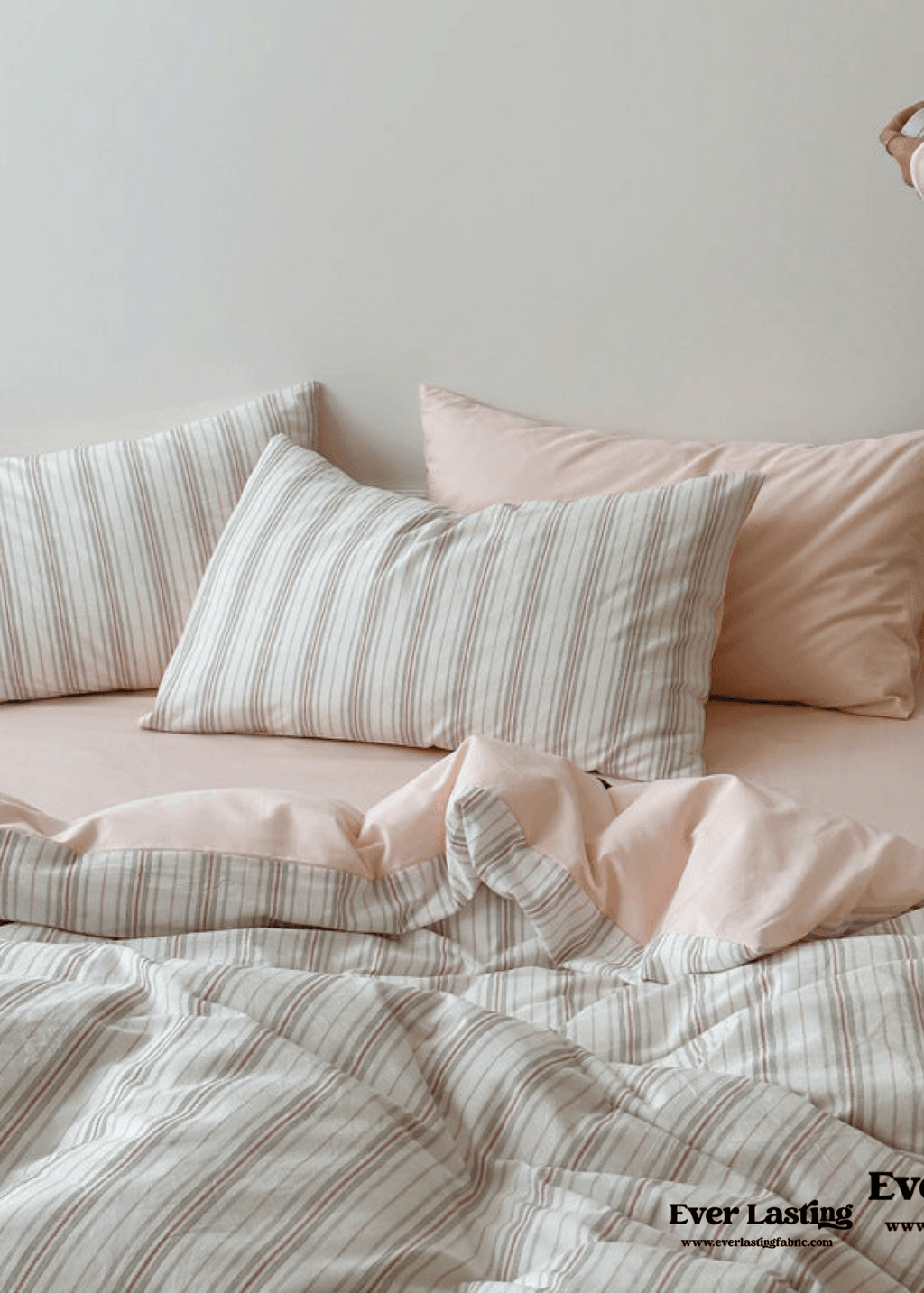 Cozy Pastel Striped Washed Cotton Duvet Cover / Blue