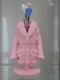 Cozy Pink Coat Makeup Brush Holder - Chic Vanity Organizer