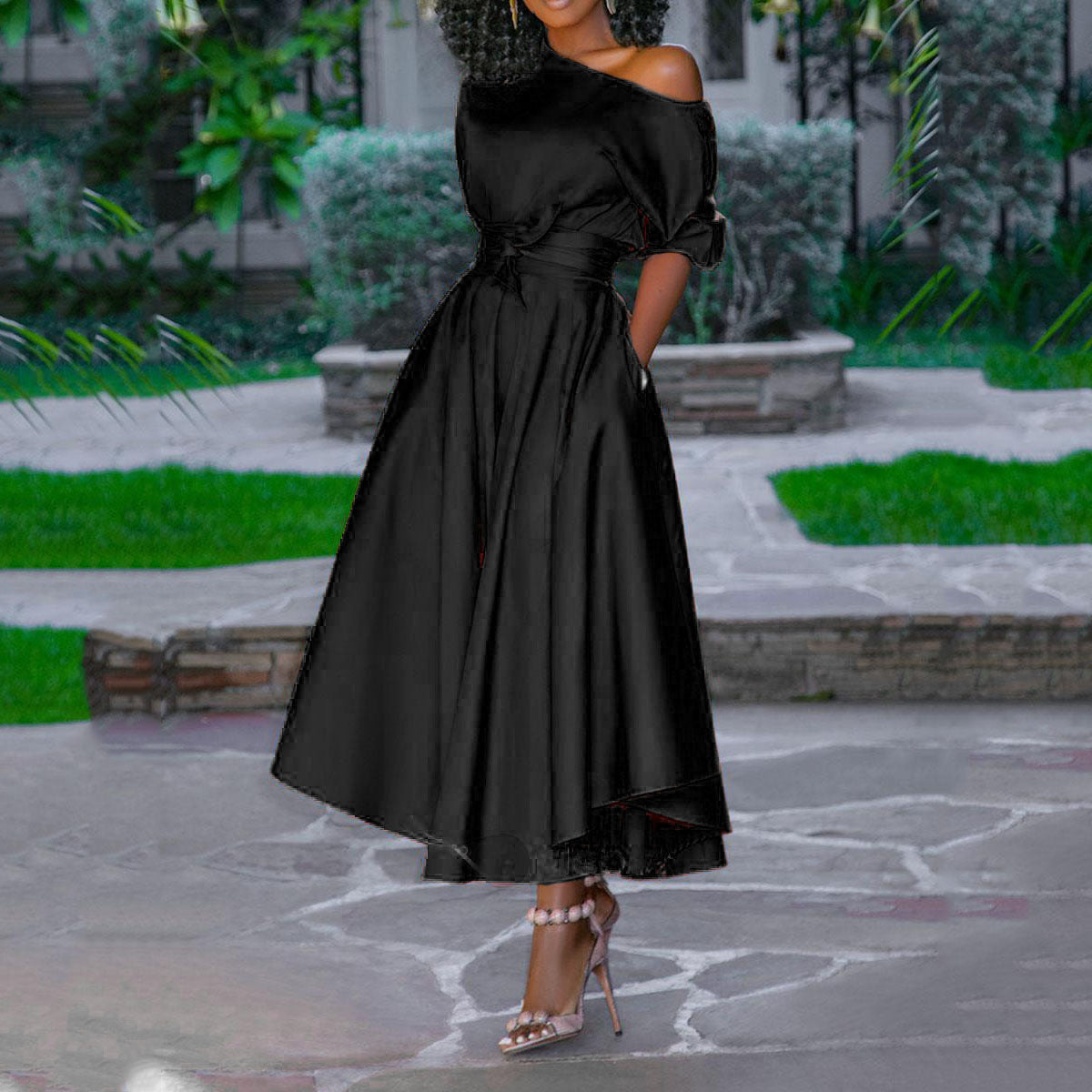 Summer New Women’s Dress, Sexy V-Neck Long Skirt