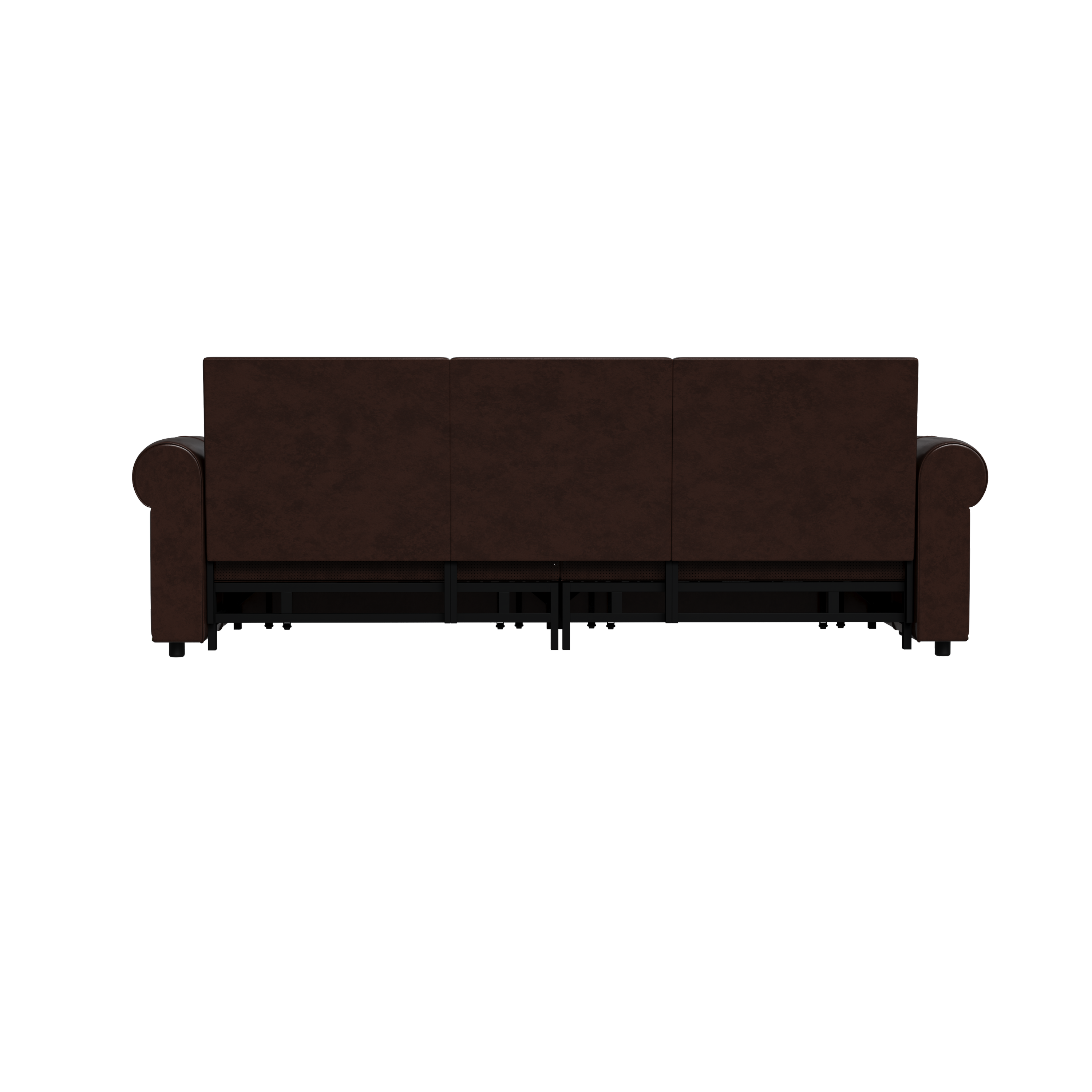 93.7 ' Pull Out Sofa Bed, 3-in-1 Faux Leather Convertible Sleeper Sofa with Nailhead Trim & Rolled Arm,Multi-Functional Sofa Bed for Living Room,Bedroom,Apartment,Office