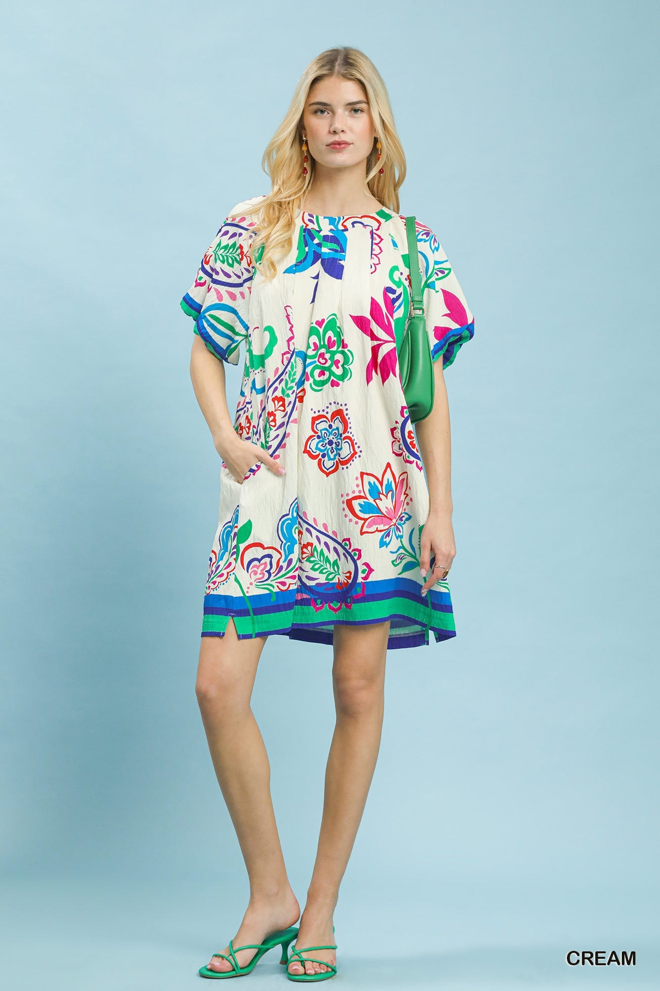Umgee Vibrant Paisley Print Dress