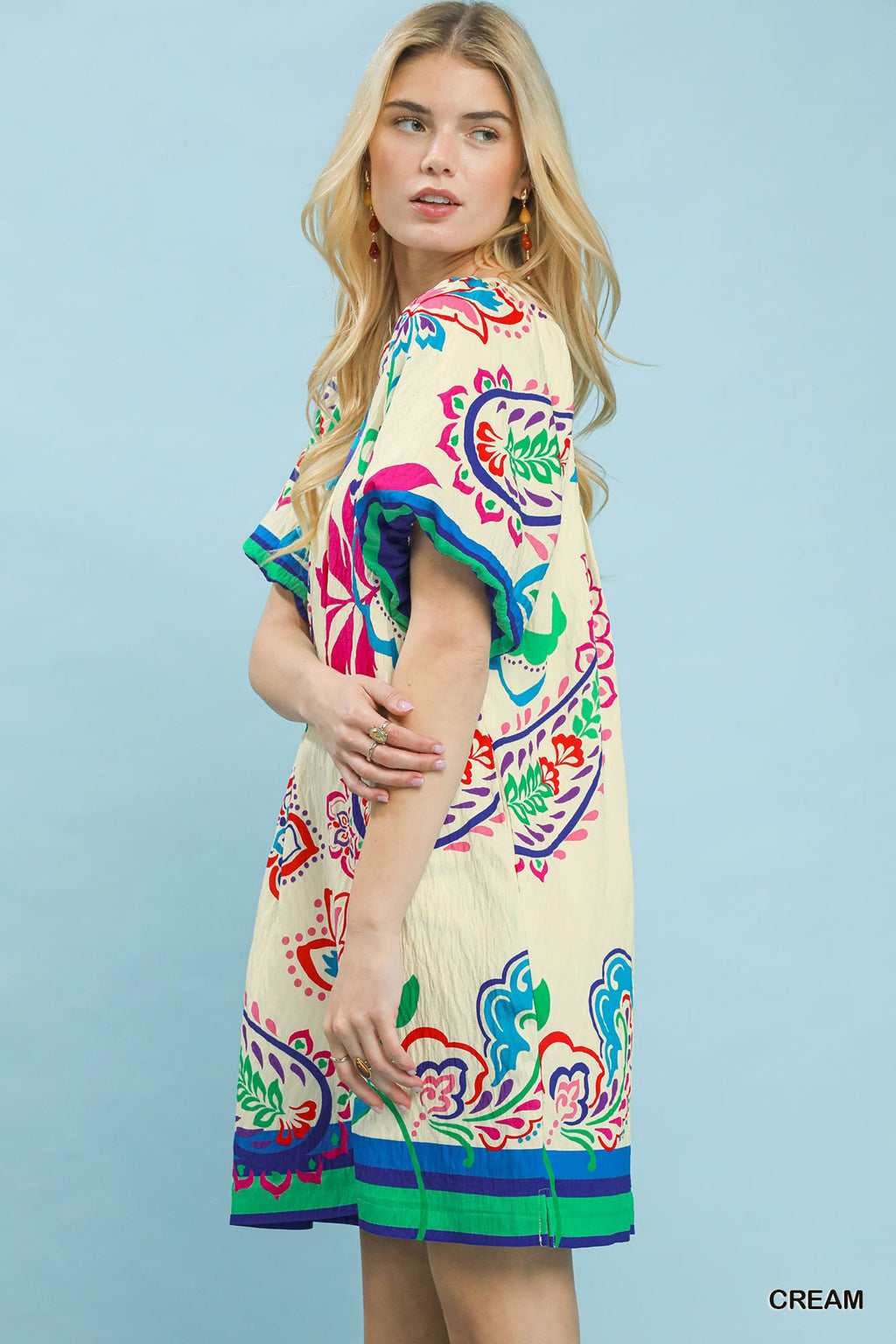 Umgee Vibrant Paisley Print Dress