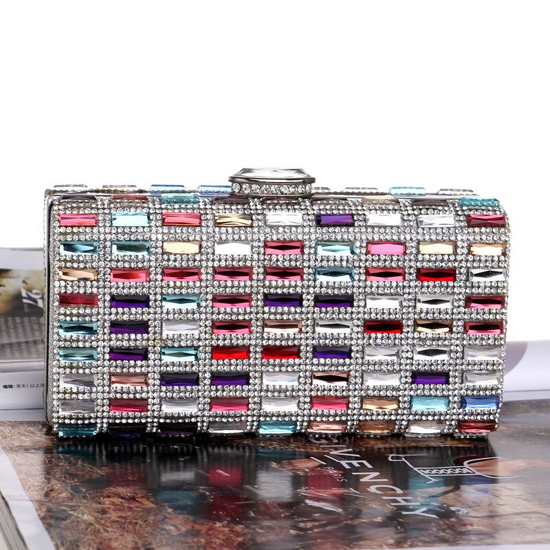 Acrylic Evening Clutch Bag with Chain Shoulder Strap