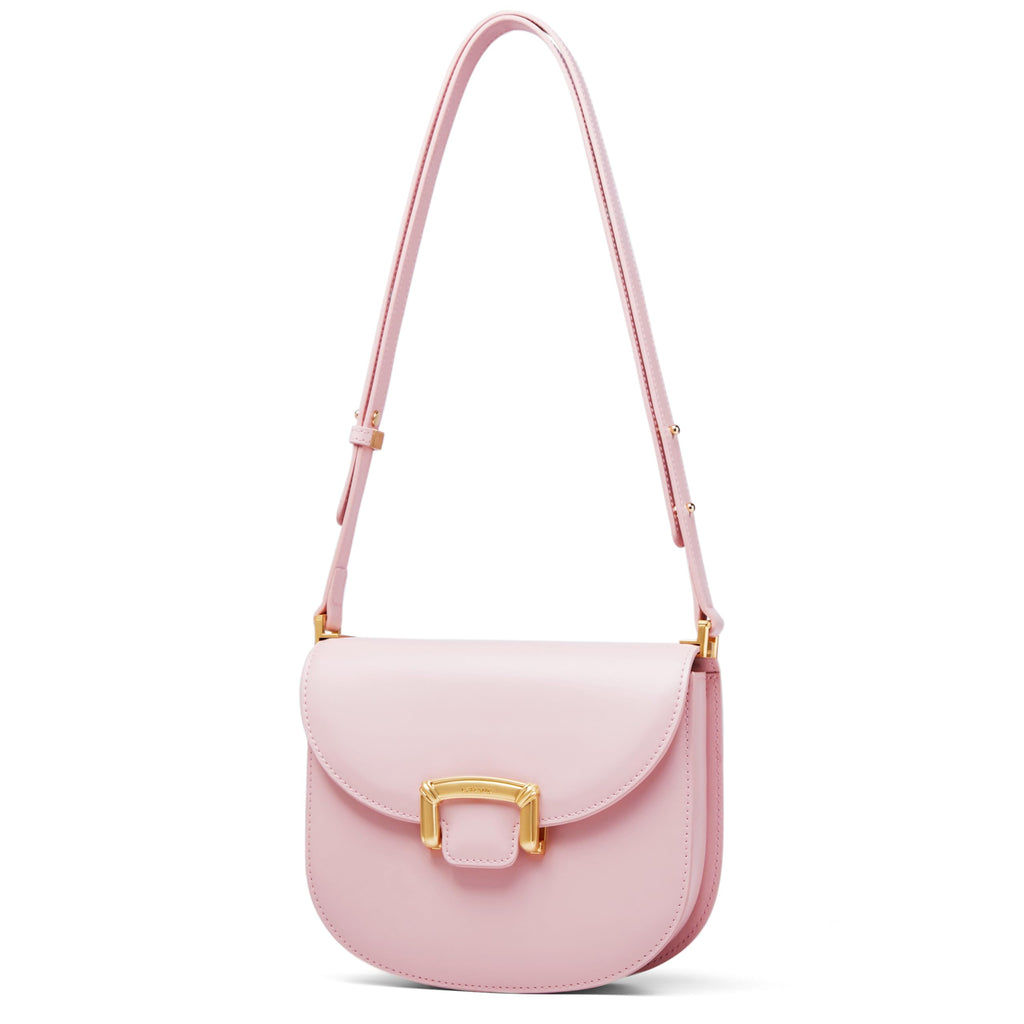 LA FESTIN Small Leather Crossbody Purses For Women - Adjustable Strap Shoulder Purse Designer Handbags Satchel Bags For Women - Pink