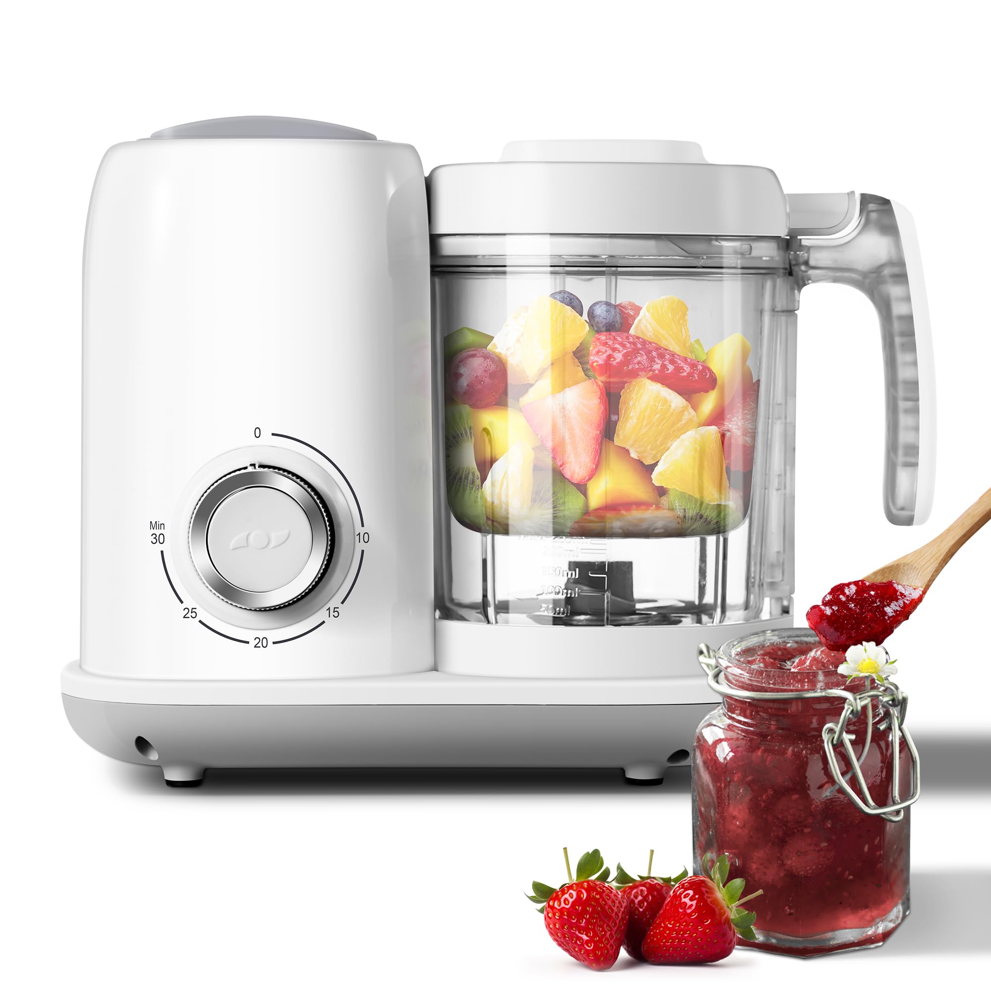 AMZBABYCHEF Baby Food Maker | Baby food Processor | 4 in 1 Baby Food Puree Blender Steamer Grinder Machine Auto Cooking & Grinding with Knob Control BPA Free