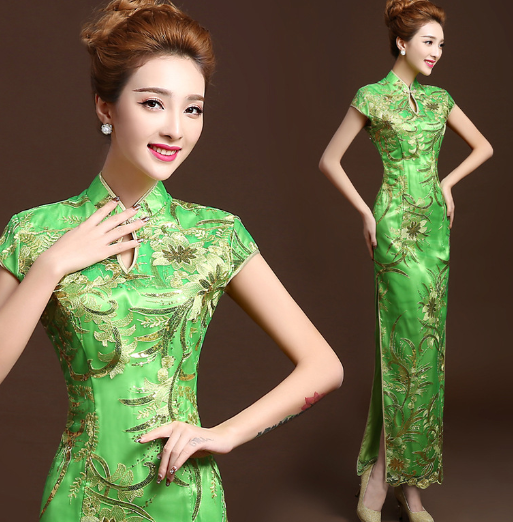 2020 Autumn Winter New Bride Red Long Cheongsam Dress