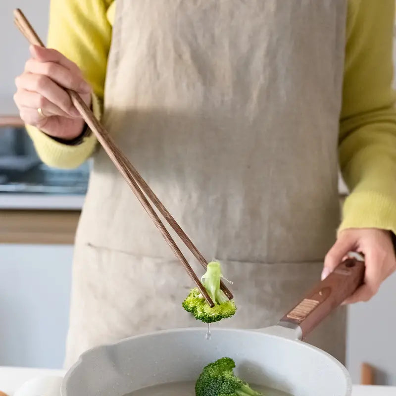 1 Pair Long Wooden Chopsticks for Noodles and Frying