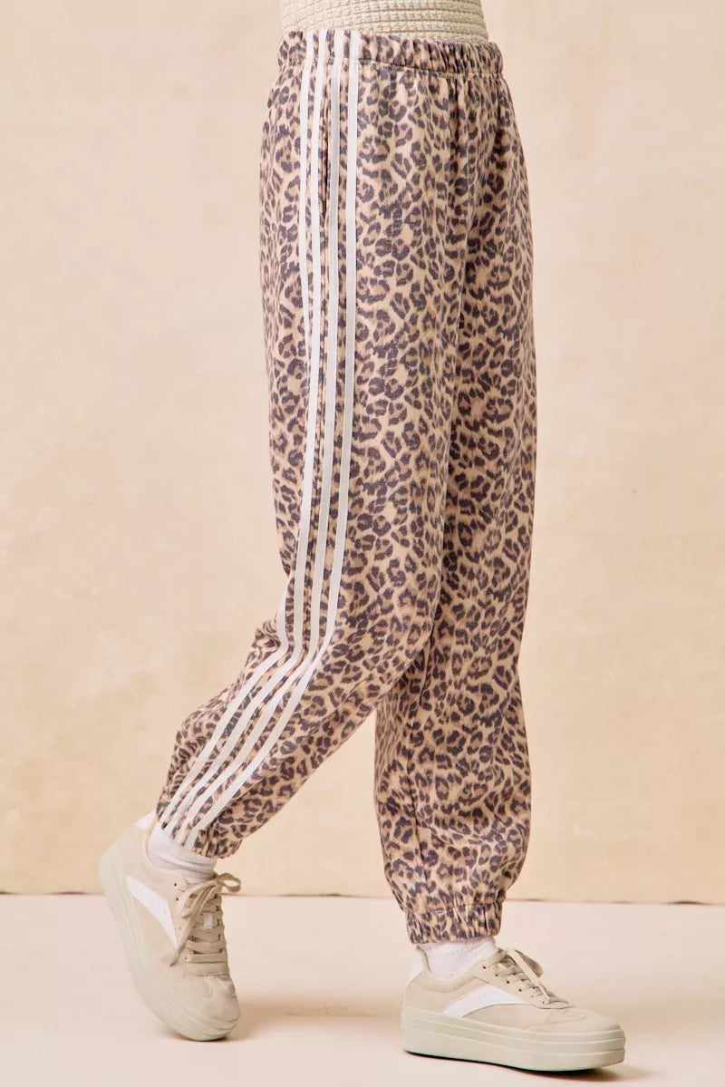 BiBi Side Lines Leopard Track Pants