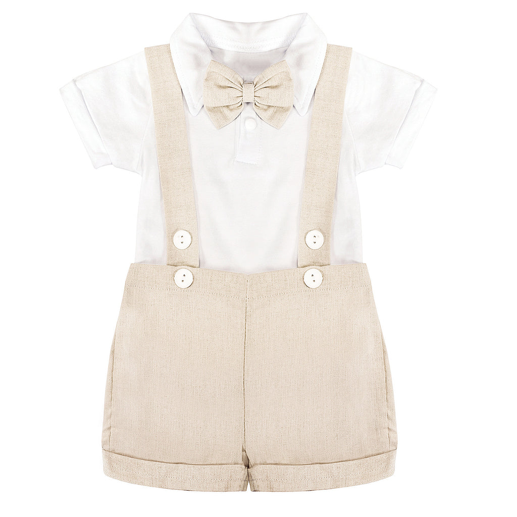 Boys' Gentleman Suit Set with Shirt and Bow Tie