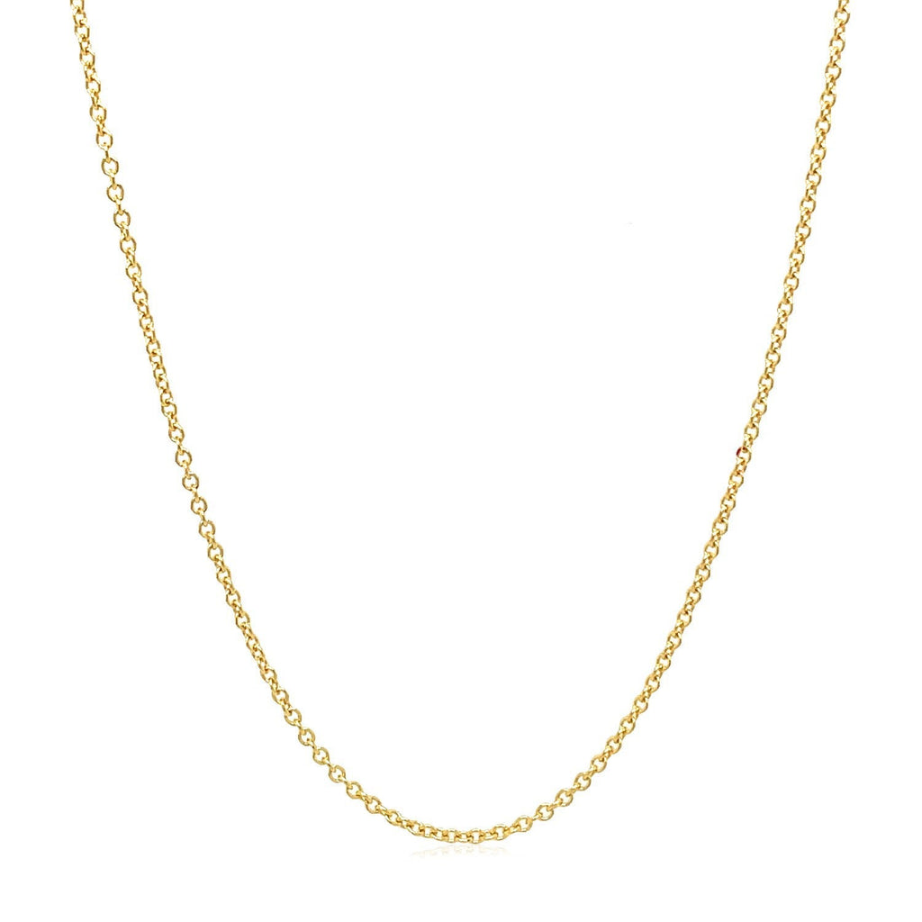 14k Yellow Gold Round Cable Link Chain 1.3mm