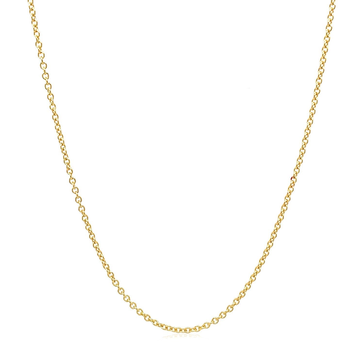 14k Yellow Gold Round Cable Link Chain 1.3mm