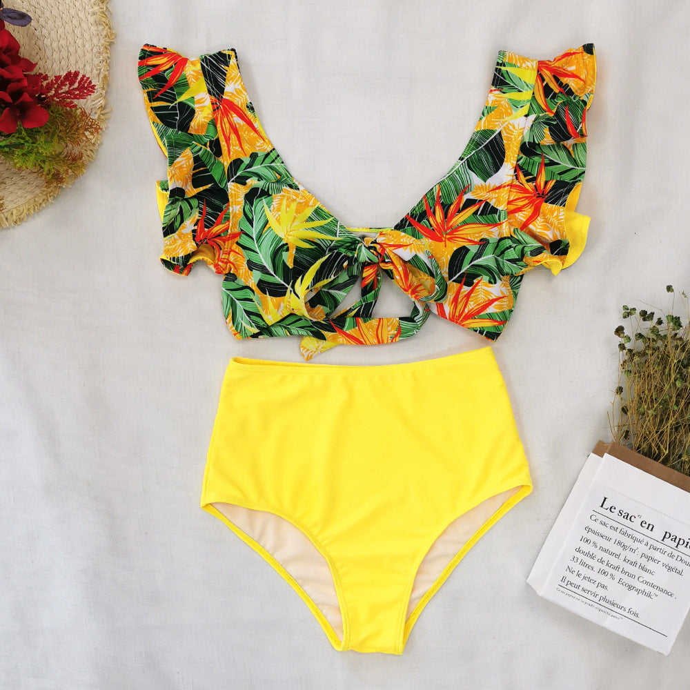 2024 New Ruffled High-Waisted Bikini Swimsuit