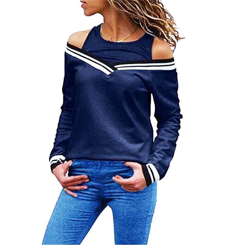 Casual Women's Long-Sleeved Striped Loose Top