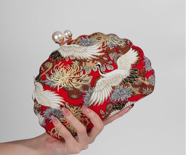 Shell Shaped Pearl Evening Clutch for Women