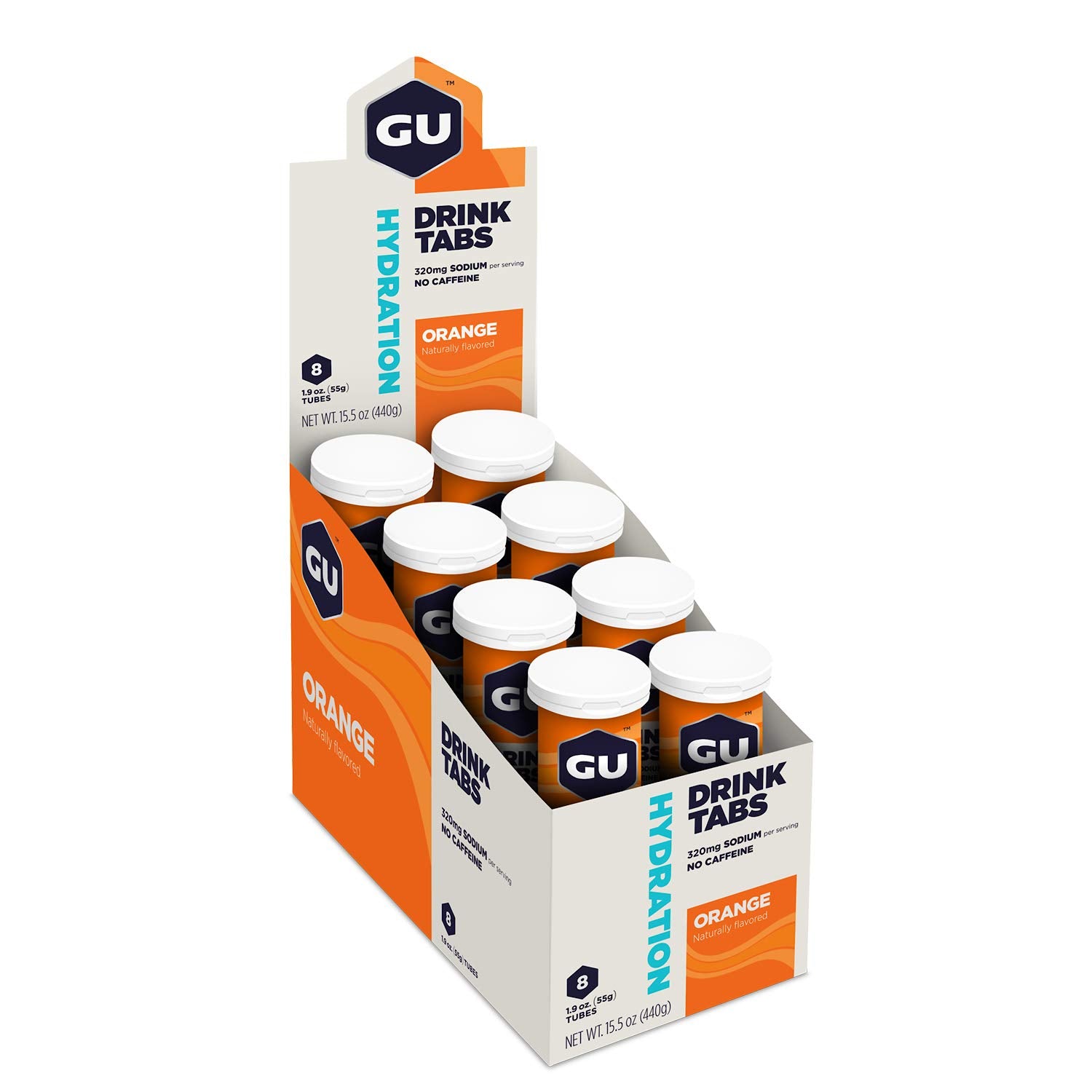 GU Energy Hydration Electrolyte Drink Tablets Vegan Gluten Free & Caffeine Free Enhanced Endurance Sports Drink for Running Cycling Triathlon 8-Count (96 Servings) Orange