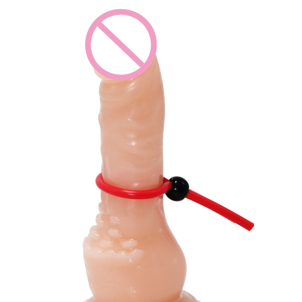 Red Silicone Delay Ring for Couples' Pleasure Use