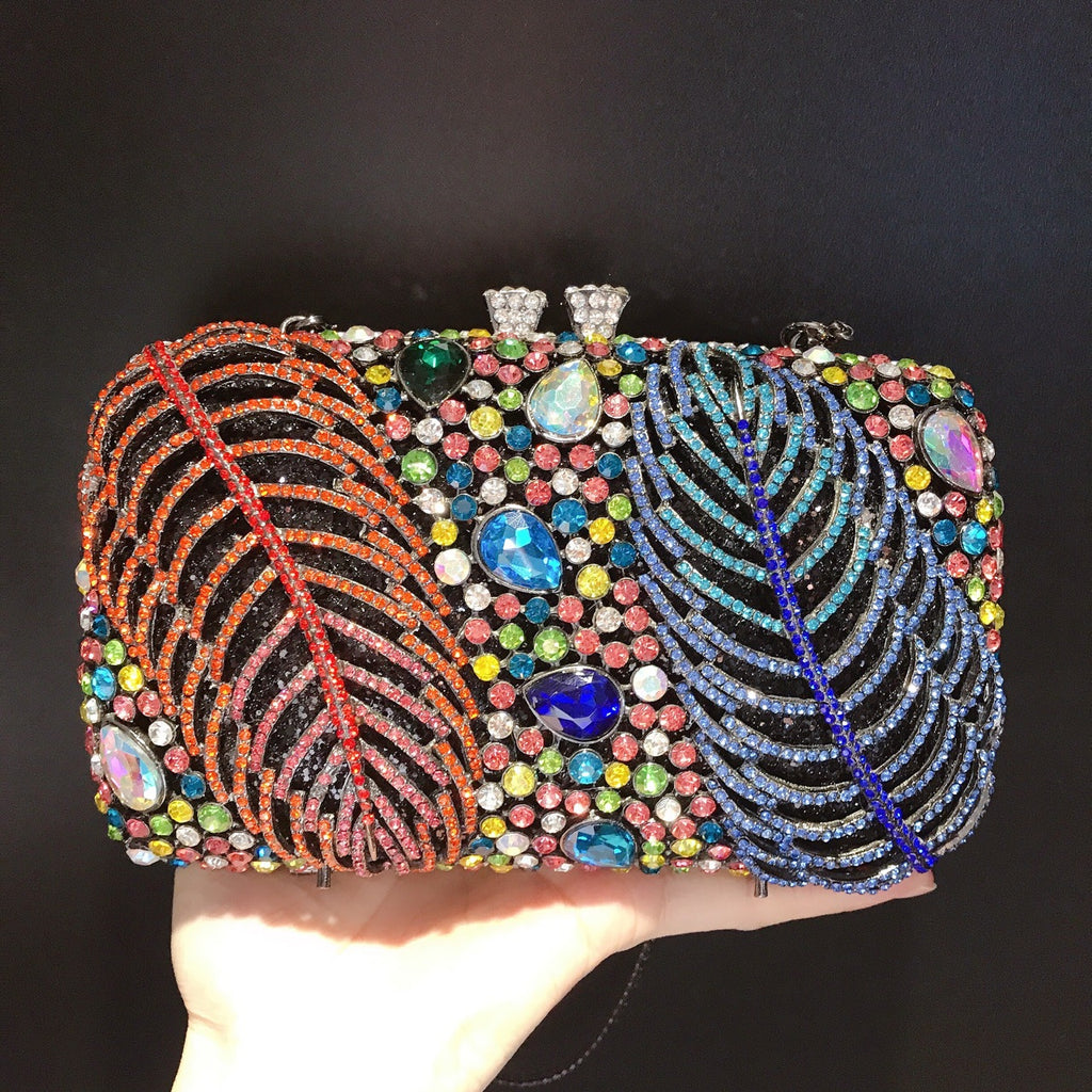 Diamond Cutout Leaf Evening Cheongsam Clutch Bag