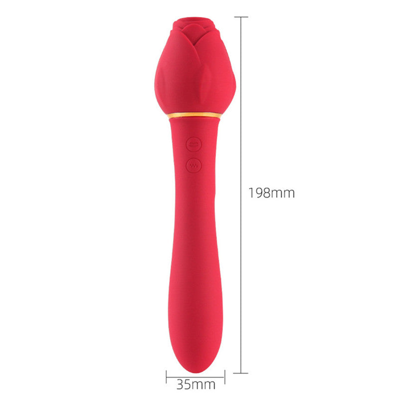 2 In 1 Rose Shaped Vibrating Clitoral Suction Toy