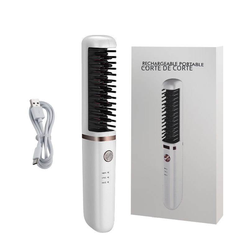 Wireless Ceramic Hair Straightener and Curler Comb