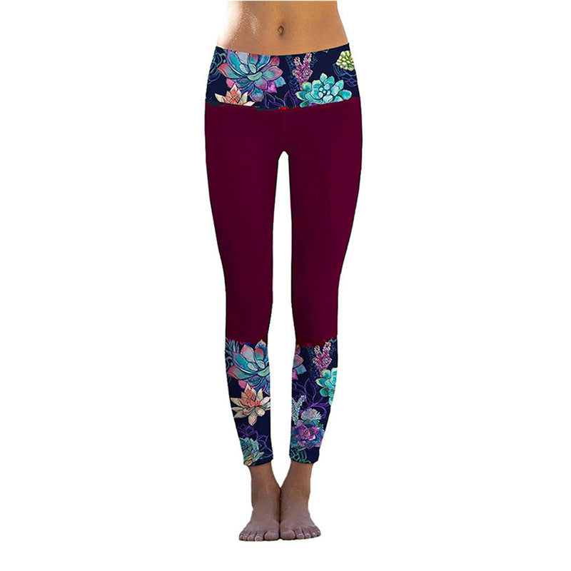 Women's High Waist Printed Yoga Stretch Tights
