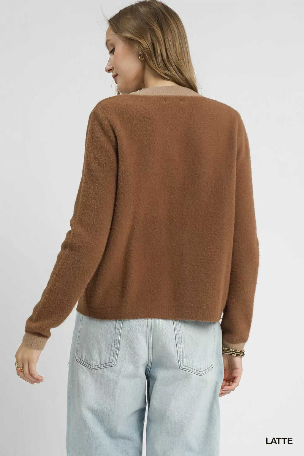 Umgee Two-Tone Button Front Cardigan