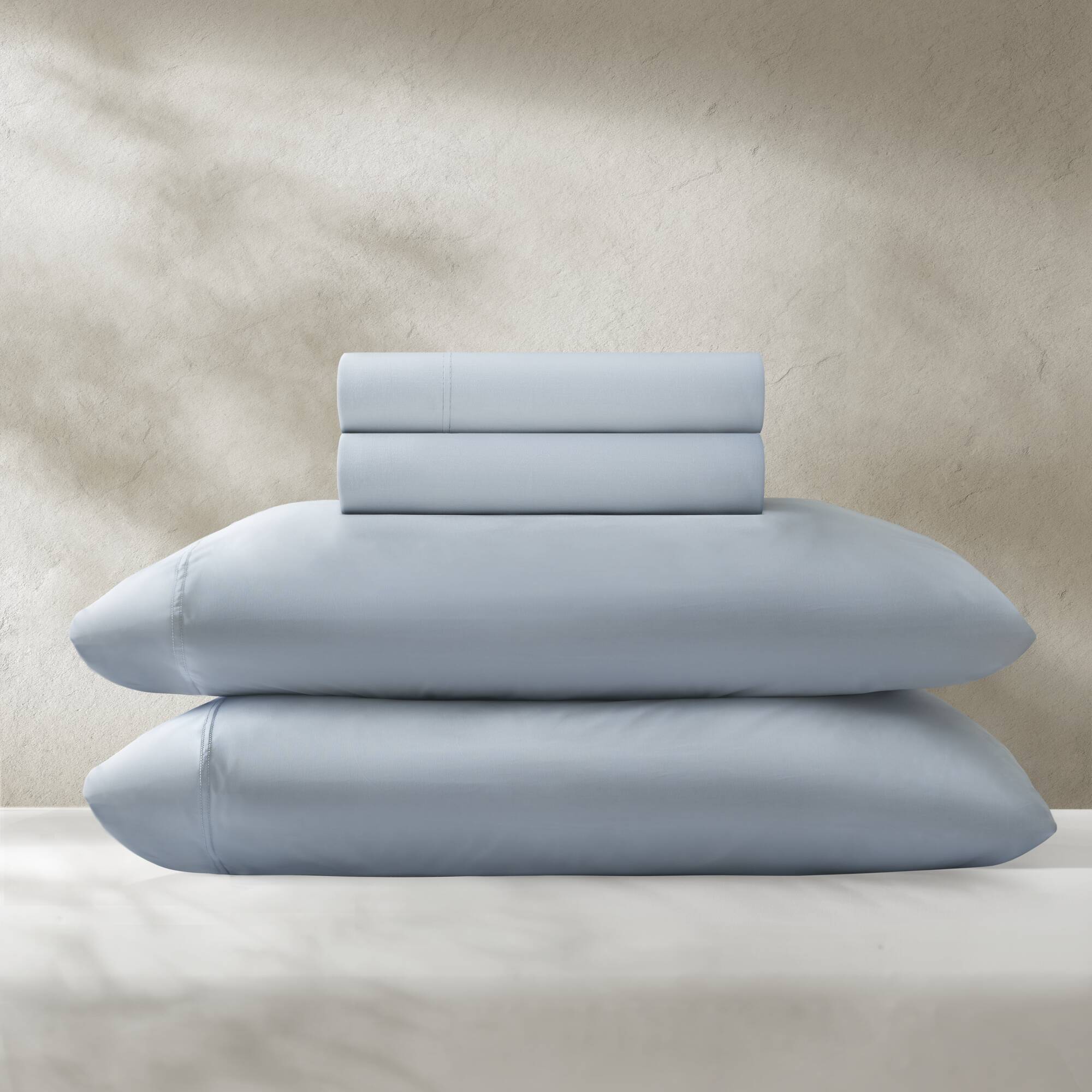 4-Piece Queen Stretch Jersey Sheet Set,Blue