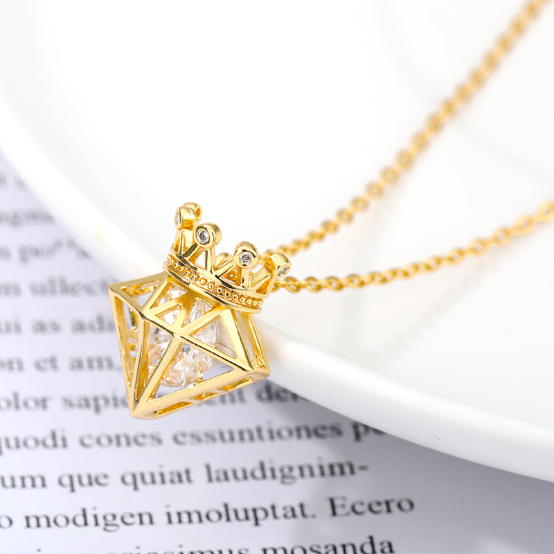 Geometric Triangle Zircon Women's Necklace for Daily Wear
