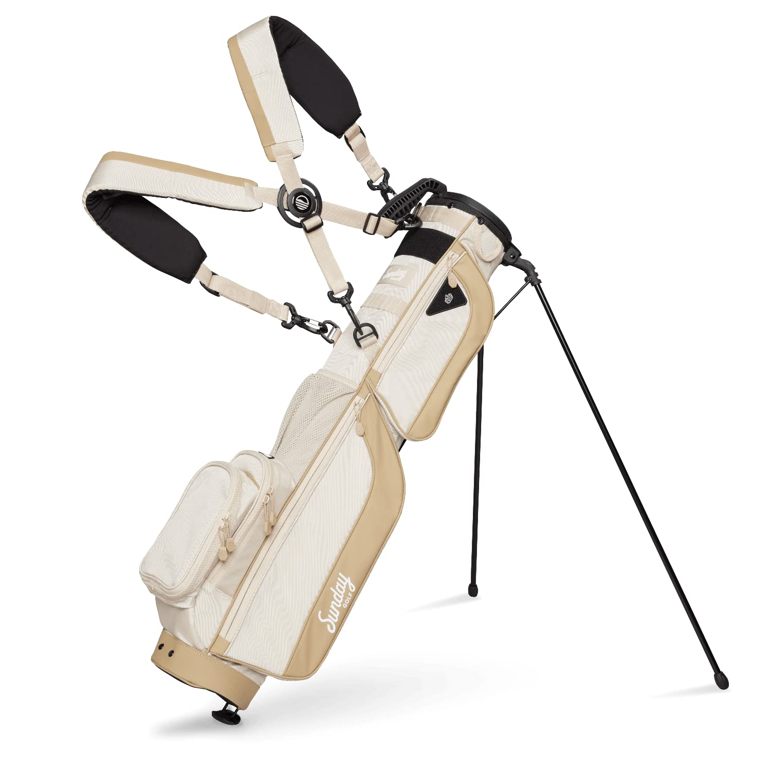Sunday Golf Loma XL Bag - Lightweight Golf Bag w/Strap and Stand – Easy to Carry Pitch n Putt Golf Bag – Golf Stand Bag for The Driving Range Par 3 and Executive Courses 3.4 pounds (Toasted Almond)