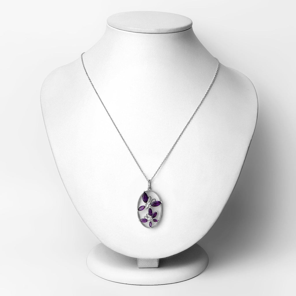 2.12 Carat Genuine Amethyst .925 Sterling Silver Pendant