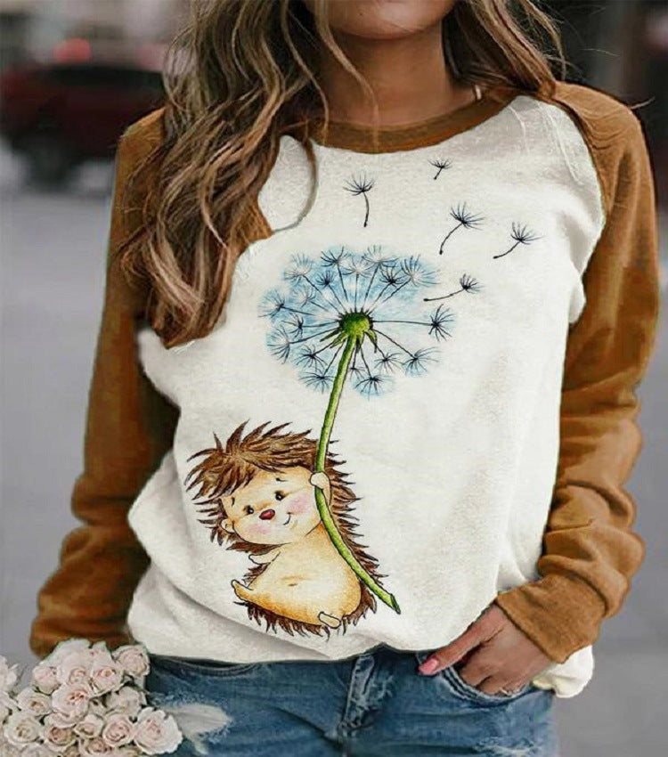 Women's Urban Casual Animal Print Pullover Sweater