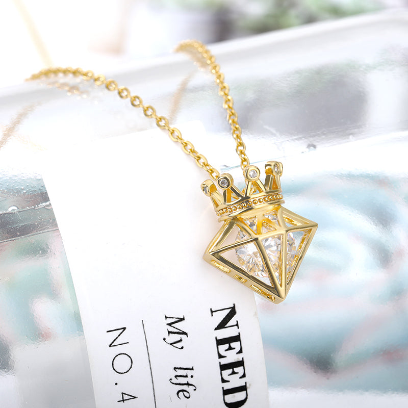 Geometric Triangle Zircon Women's Necklace for Daily Wear