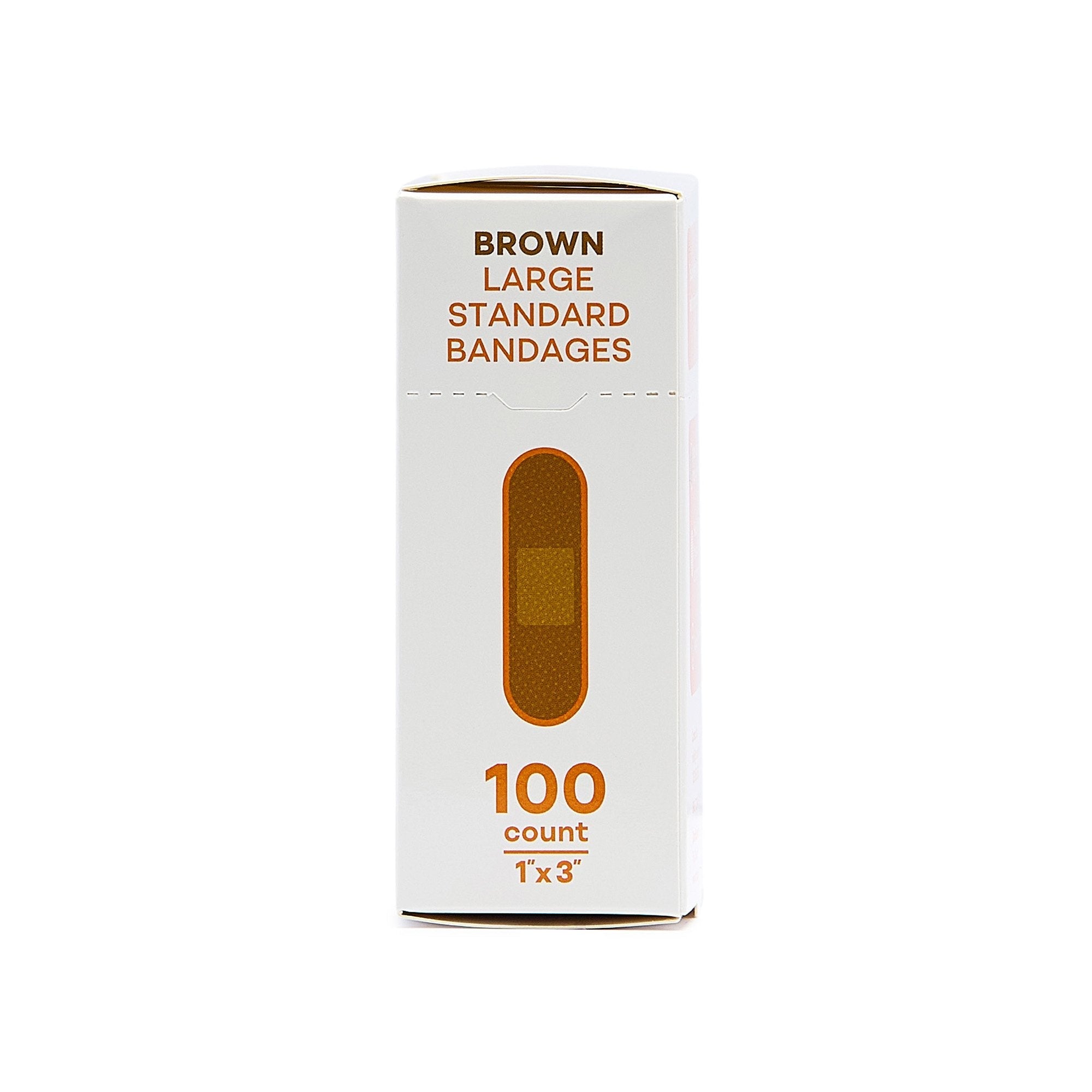 Tru-Colour Skin Tone Shade Fabric Bandage Adhesive Strips – Brown, 1 x 3 Inch TCB-NLS100