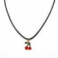 Cherry Pendant Choker Necklace, Short Clavicle Chain
