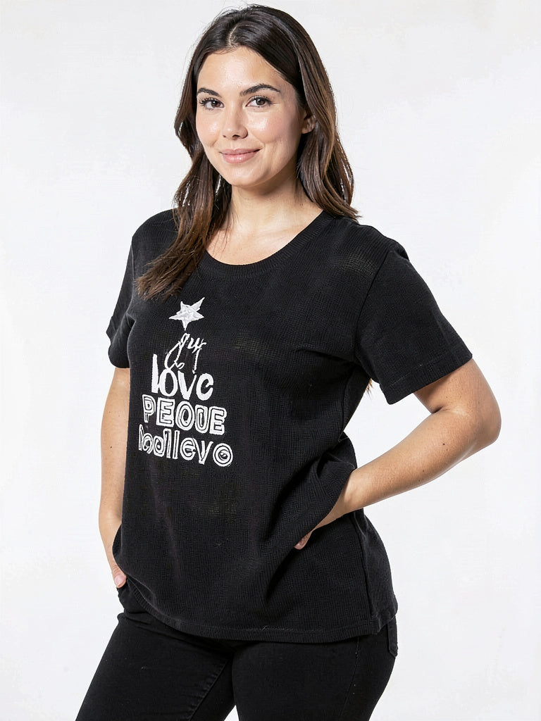NY Collection Women's Plus Graphic Tee Knit Top, Size 1X