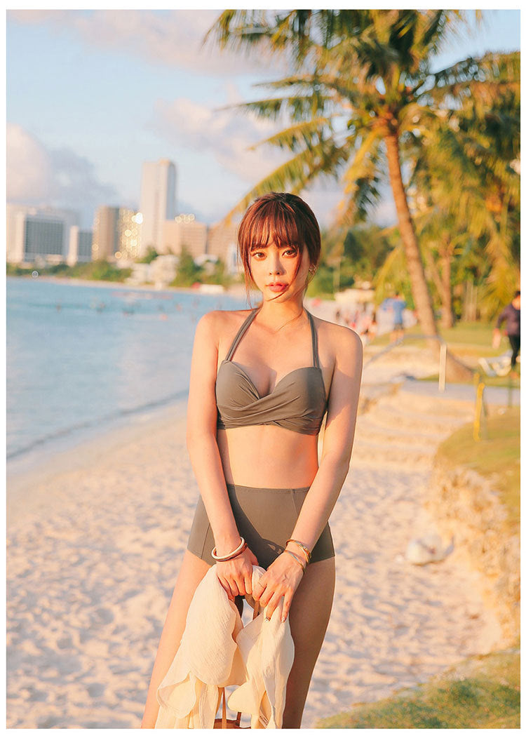 Korean 2020 New High-Waisted Bikini Swimwear Set