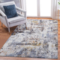 NAAR PAYAS Collection 5X7 Ivory / Blue / Abstract Area Rug