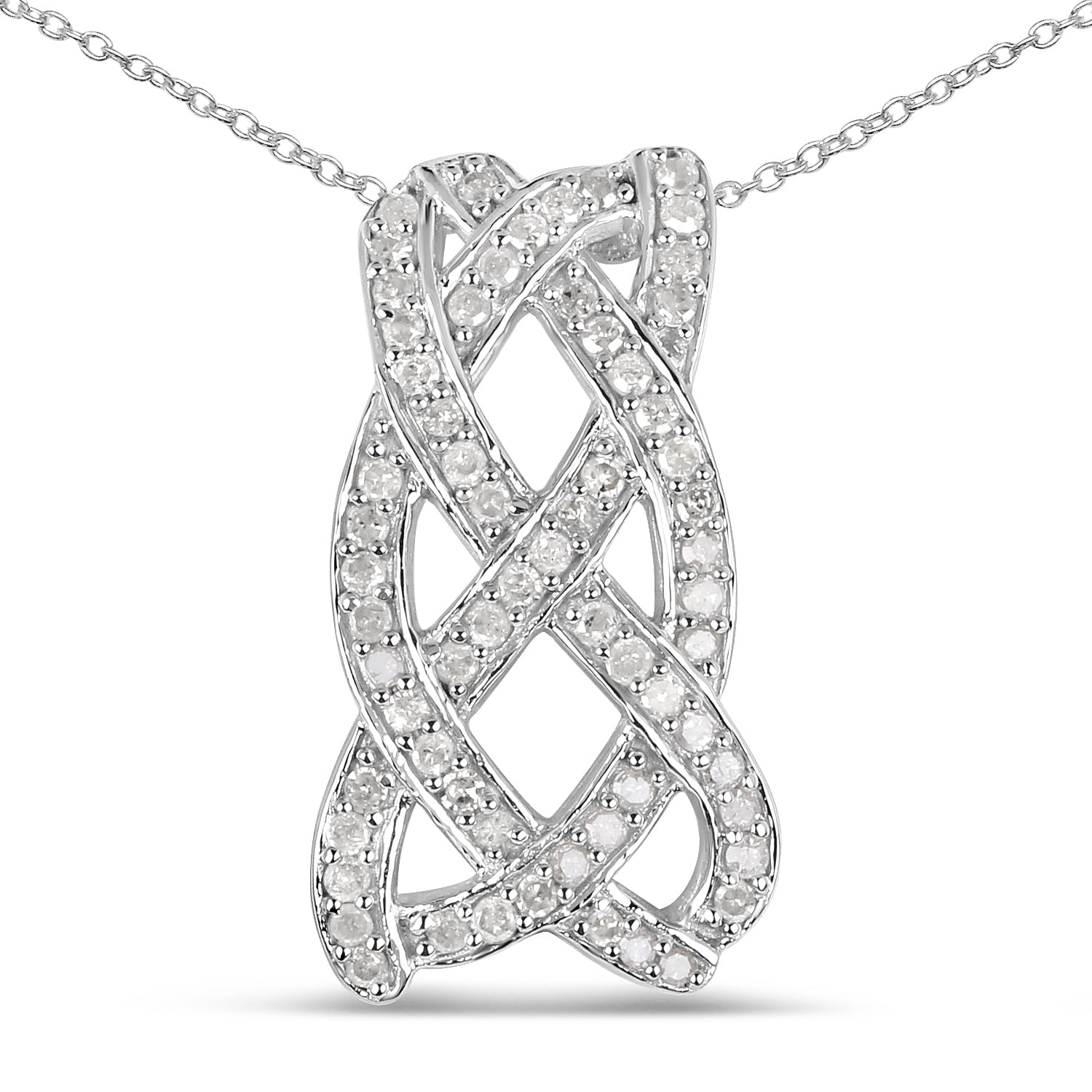 0.54 Carat Genuine White Diamond .925 Sterling Silver Pendant