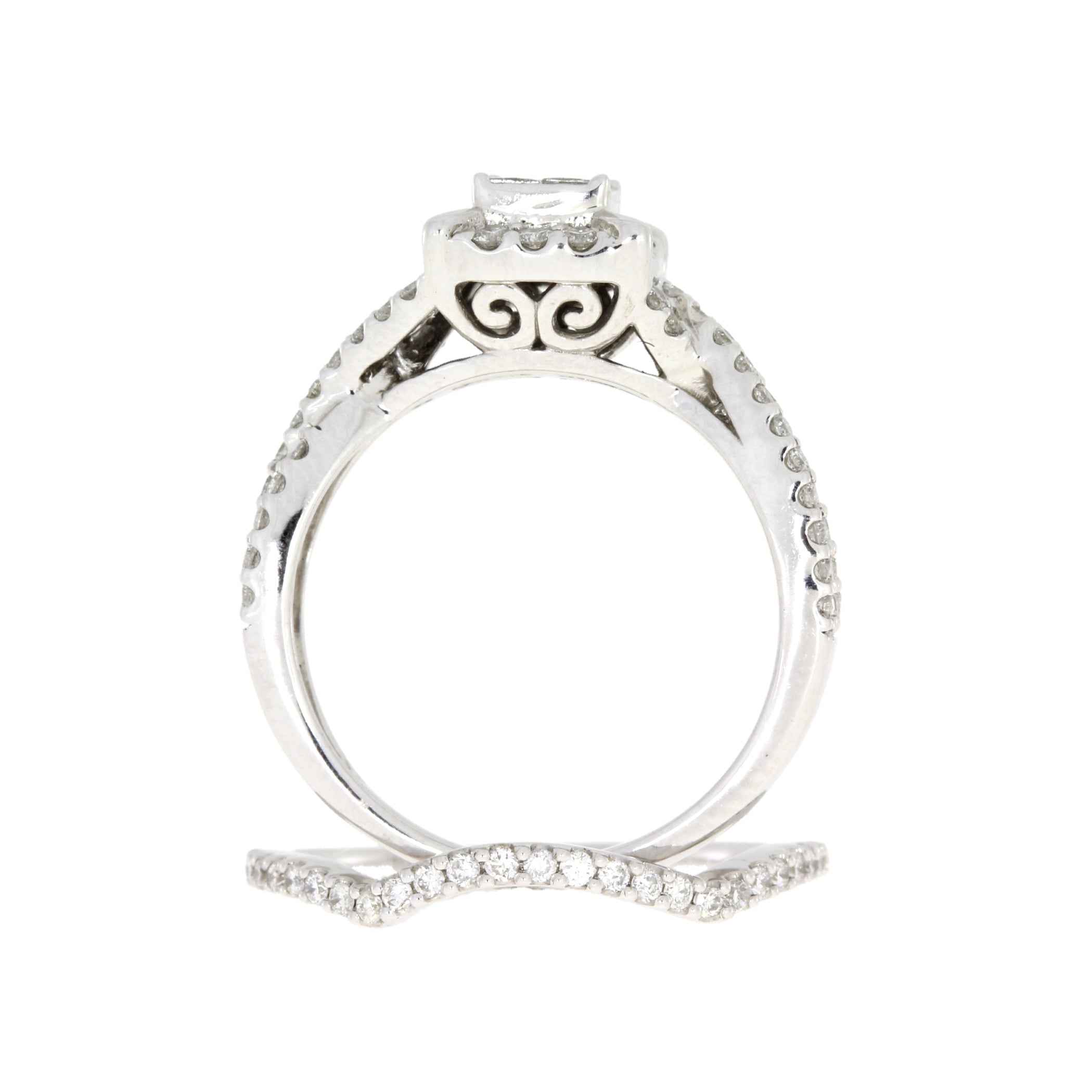 1.00ct Diamond Engagement Ring Set 10KT White Gold
