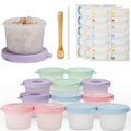 DIMBRAH Silicone Baby Food Containers-12pcs 5oz Baby Food Storage Containers with Lids Microwave Dishwasher & Baby Food Freezer Storage Safety