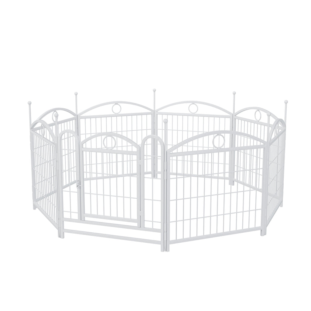 Dog Playpen Indoor 24 inch 8 Panels Metal Dog Pen Pet Dog Fence Outdoor Exercise Pen with Doors, Heavy Duty Dog Fence Puppy Pen for Large Medium Small Dogs Indoor Outdoor Foldable Pet Exercise Pen